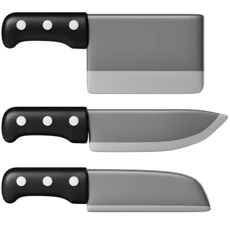 Conjunto de facas  3D Icon