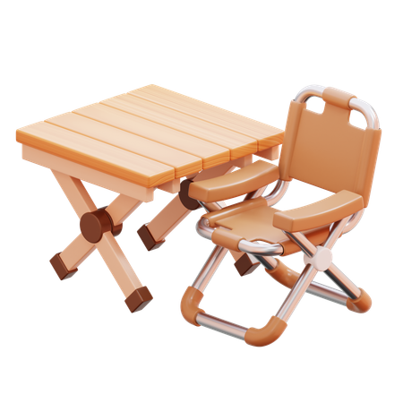 Juego de mesa y sillas plegables  3D Icon