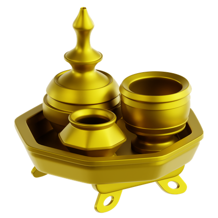 Conjunto de noz de bétele de latão  3D Icon