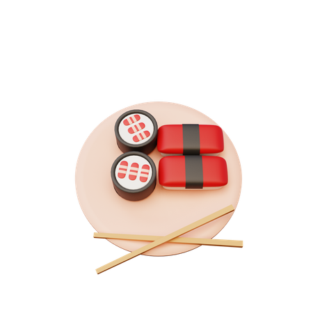 Conjunto de sushi  3D Illustration