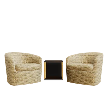 Conjunto de sillas  3D Icon