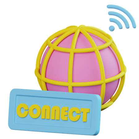 Connect Internet  3D Icon