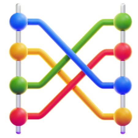 Connected Chart  3D Icon