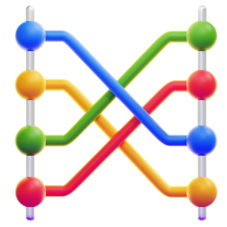 Connected Chart  3D Icon