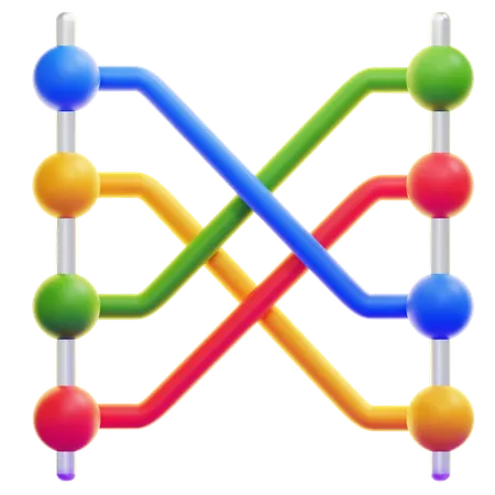 Connected Chart  3D Icon
