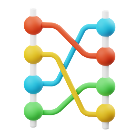 Connected Chart  3D Icon