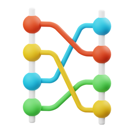 Connected Chart  3D Illustration