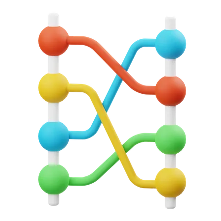 Connected Chart 3D Illustration