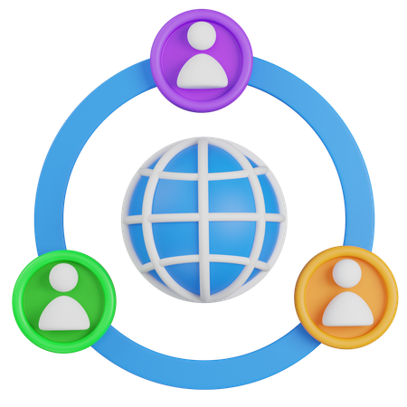 Connected World  3D Icon