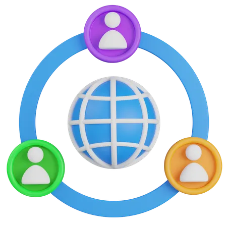 Connected World  3D Icon