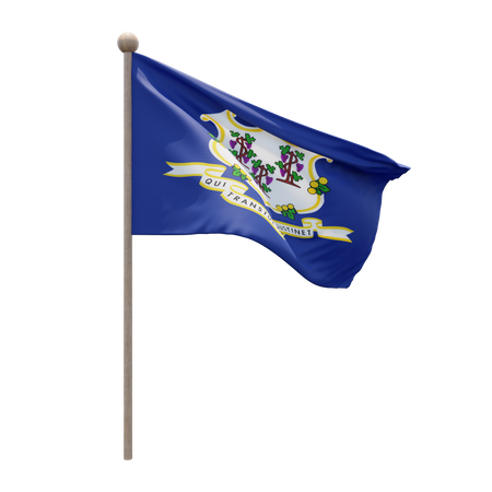 Fahnenmast von Connecticut  3D Flag