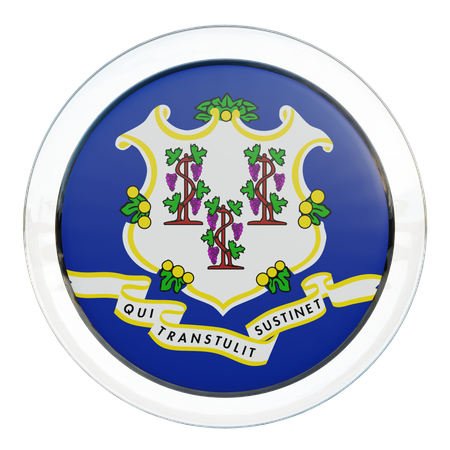 Connecticut Flag Glass  3D Icon