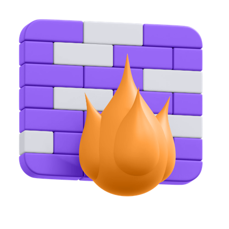 Connection Firewall  3D Icon