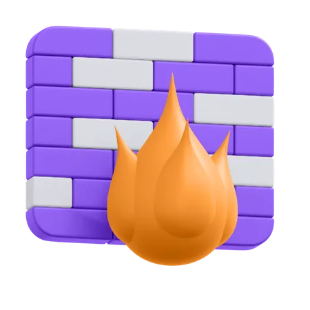 An Icon Of Connection Firewall 3D Icon