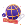 3d connection link logo
