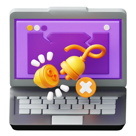 연결 끊김  3D Icon