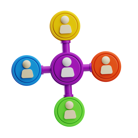 Connection Network  3D Icon