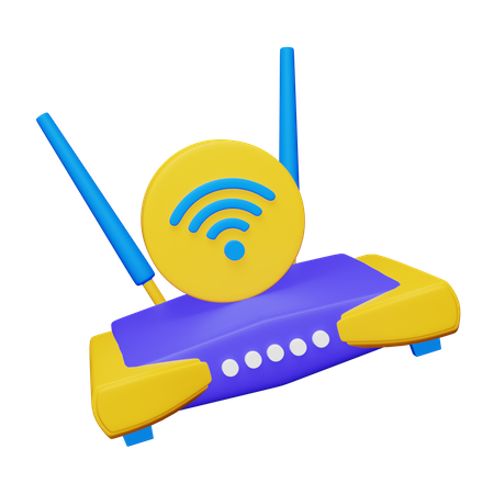 Connexion au routeur Wifi  3D Icon