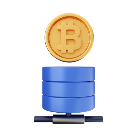 Connexion au serveur Bitcoin  3D Icon
