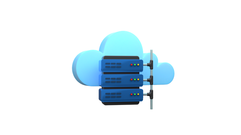 Connexion au serveur cloud  3D Icon