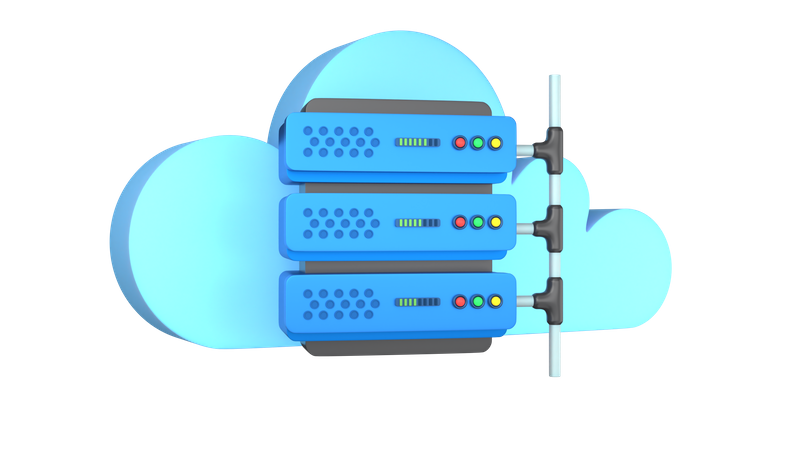 Connexion au serveur cloud  3D Icon