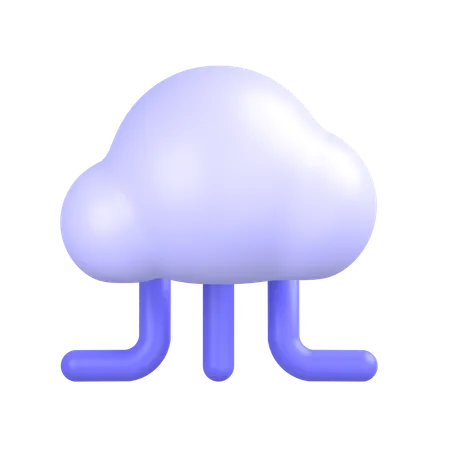 Réseau cloud  3D Icon