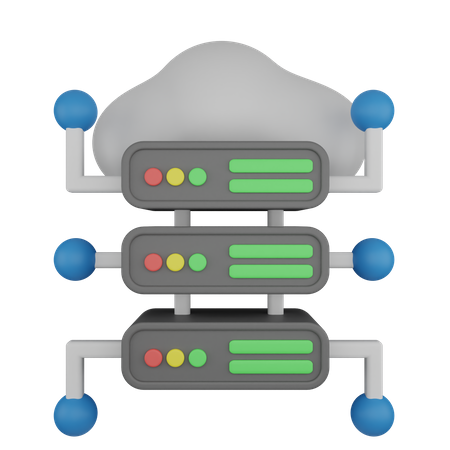 Connexion cloud et serveur  3D Icon