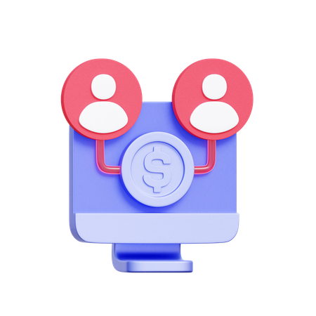 Connexion financière P2P  3D Icon
