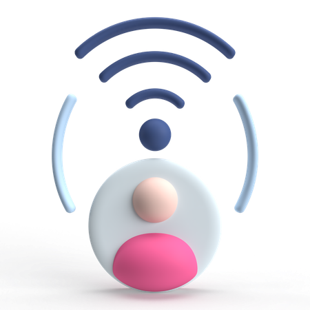 Connexion sans fil  3D Icon