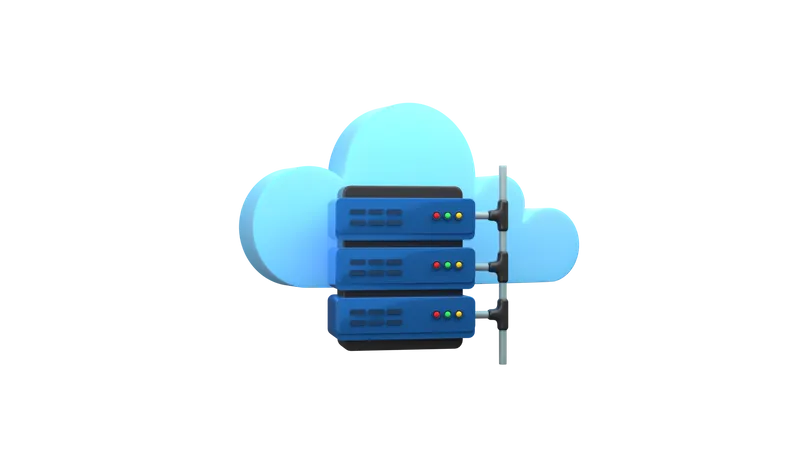 Connexion au serveur cloud  3D Illustration
