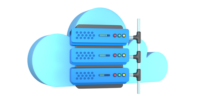 Connexion au serveur cloud  3D Illustration