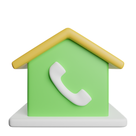 Signe de téléphone sur la maison  3D Icon