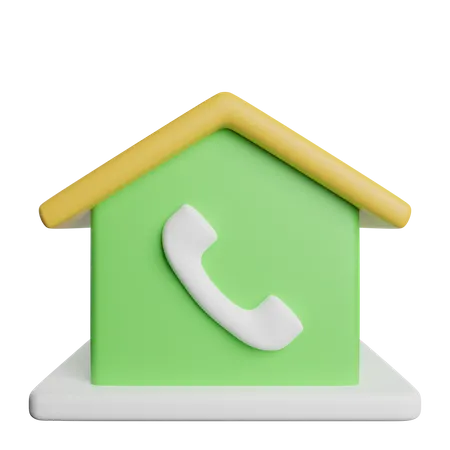 Signe de téléphone sur la maison  3D Icon