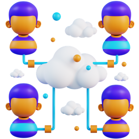 Connexion utilisateur cloud  3D Icon