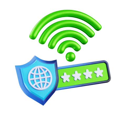 Connexion Wifi avec mot de passe  3D Icon