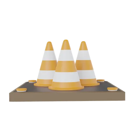 Cono de construcción  3D Icon