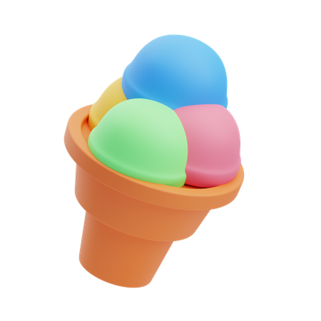 Cucurucho de helado  3D Icon