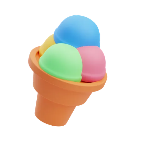 Cucurucho de helado  3D Icon