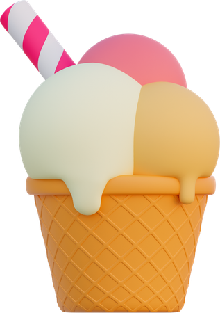 Cucurucho de helado  3D Icon