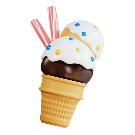 Cucurucho de helado  3D Icon