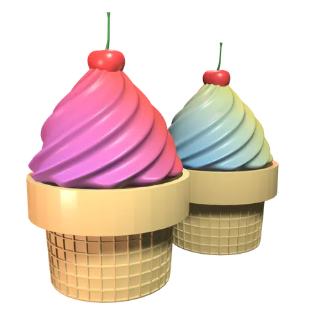 Cucurucho de helado  3D Icon