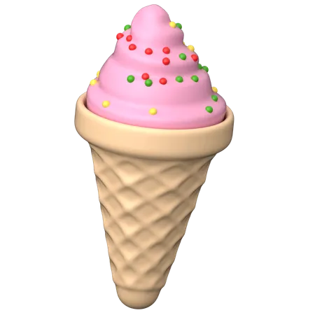 Helado de cono  3D Icon