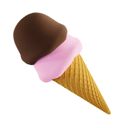 Cucurucho de helado  3D Illustration