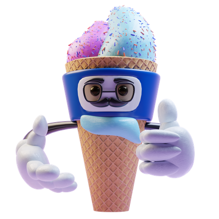 Cucurucho de helado  3D Illustration