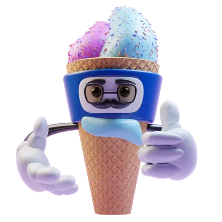 Cucurucho de helado  3D Illustration