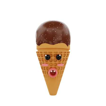 Cucurucho de helado  3D Illustration