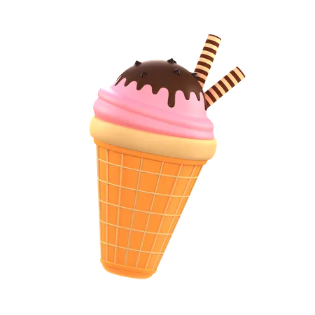 Cucurucho de helado  3D Icon