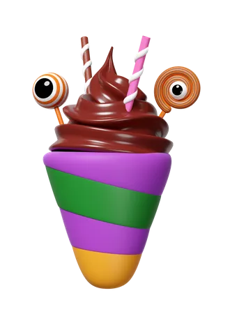 Cono de helado de halloween  3D Icon