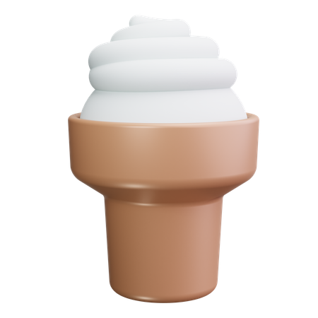 Cono de helado de vainilla  3D Icon