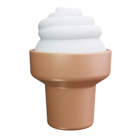 Cono de helado de vainilla  3D Icon